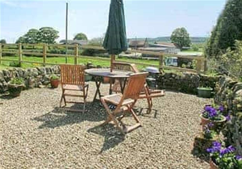 Sitting-out-area at The Cottage in Harwood Dale, Scarborough, North Yorkshire