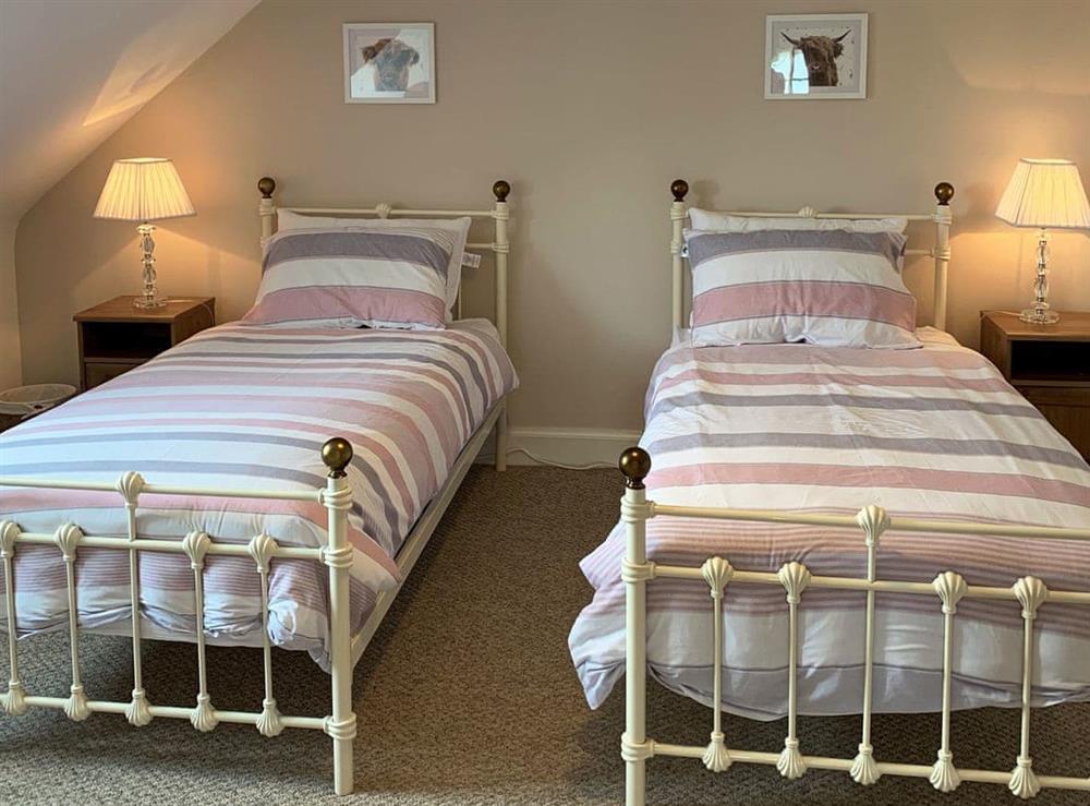 Twin bedroom at The Cottage in Methven, near Perth, Perthshire