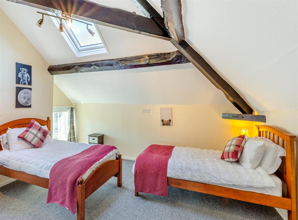 Twin bedroom at The Cottage in Montgomery, Powys