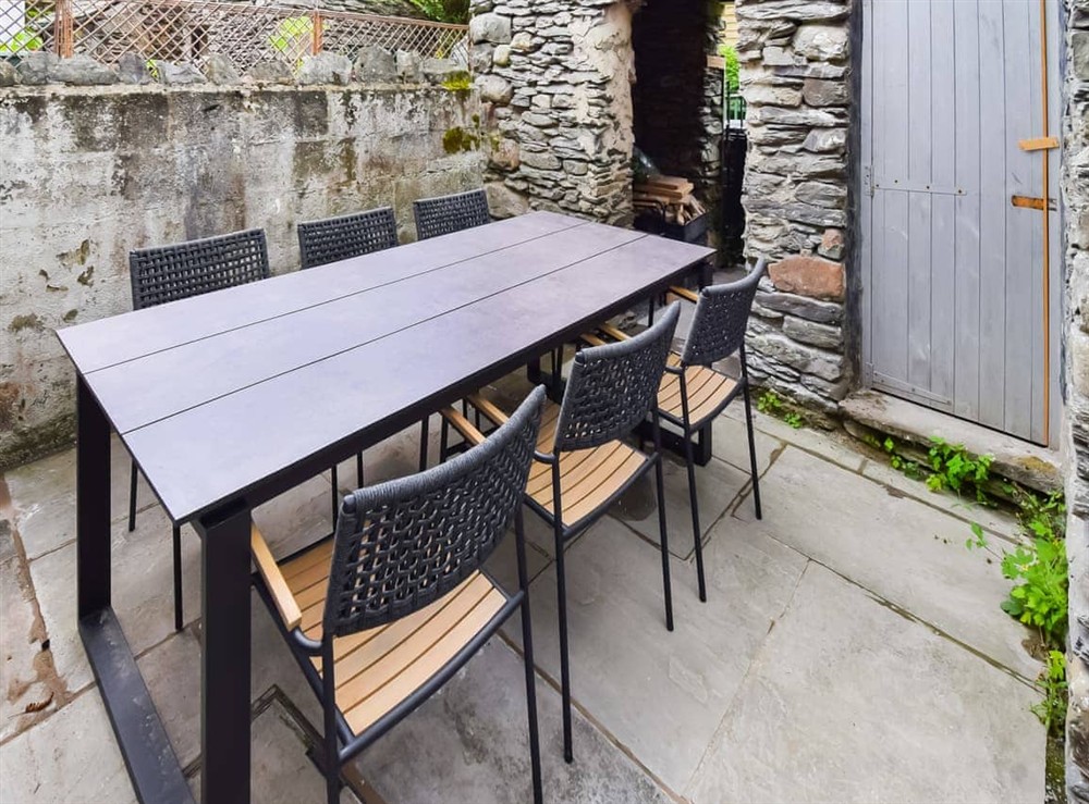 Sitting-out-area at The Cottage in Staveley, near Kendal, Cumbria