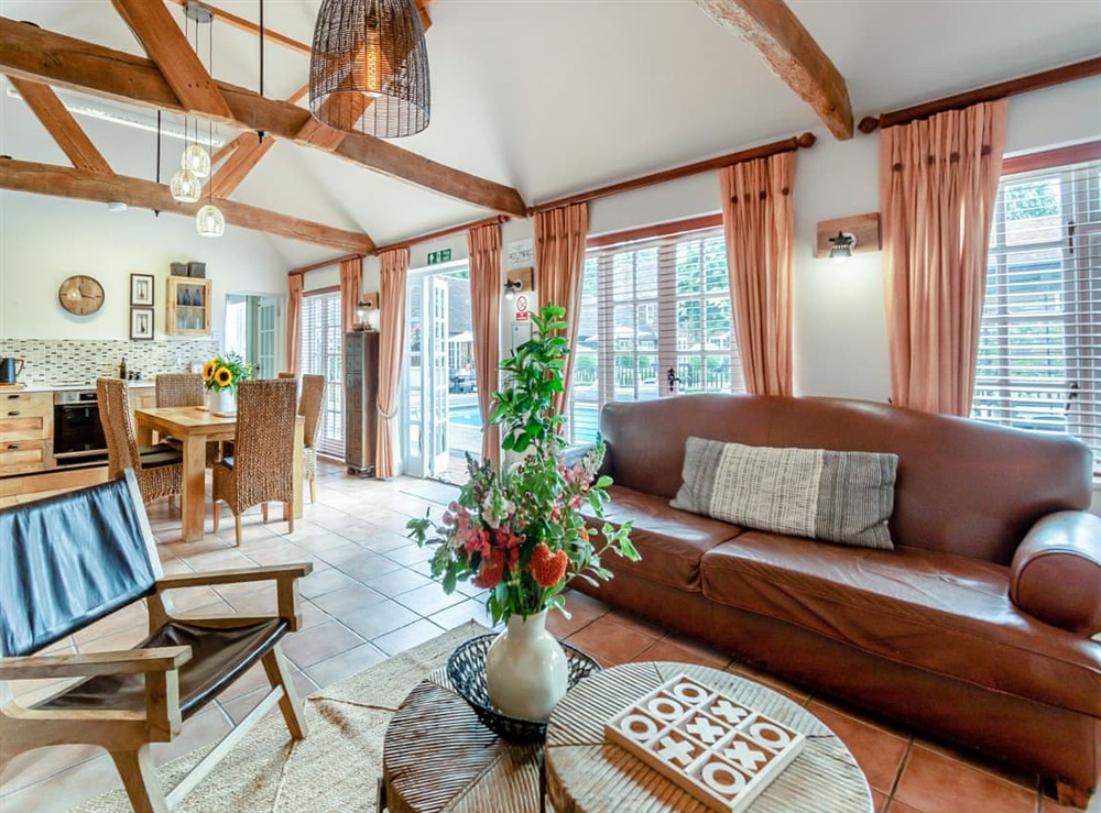 Open plan living space at The Cottage in Woking, near Guildford, Surrey