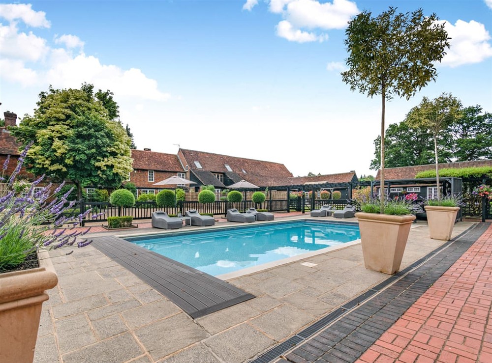 Swimming pool at The Cottage in Woking, near Guildford, Surrey