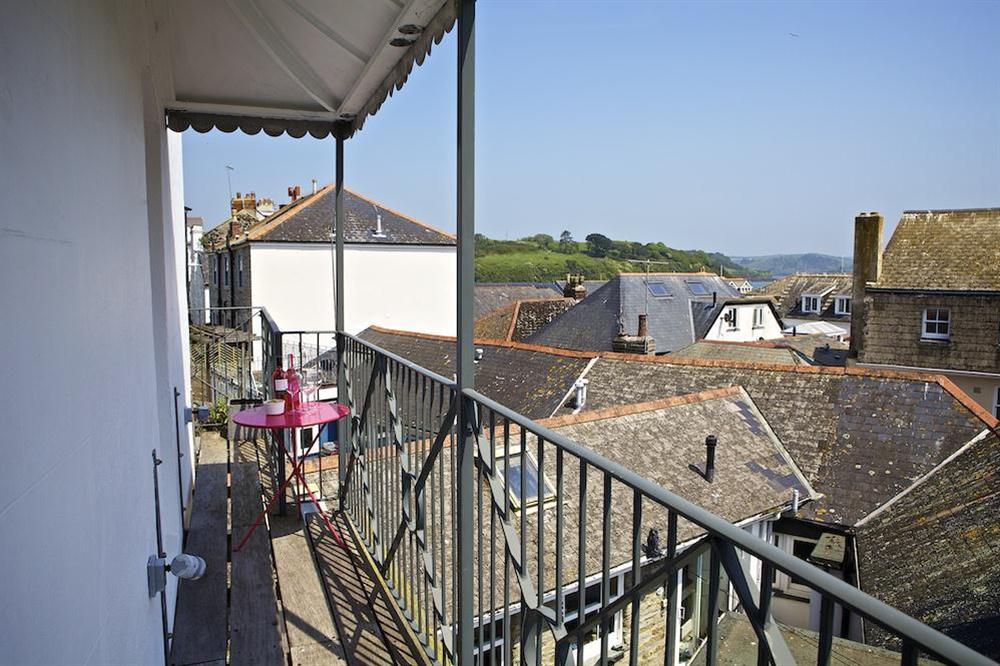 Balcony running the length of the lounge, joining onto the terrace at The Court House in Buckley Street, Salcombe