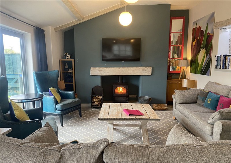 The living area at The Cow Shed, Bishopswood