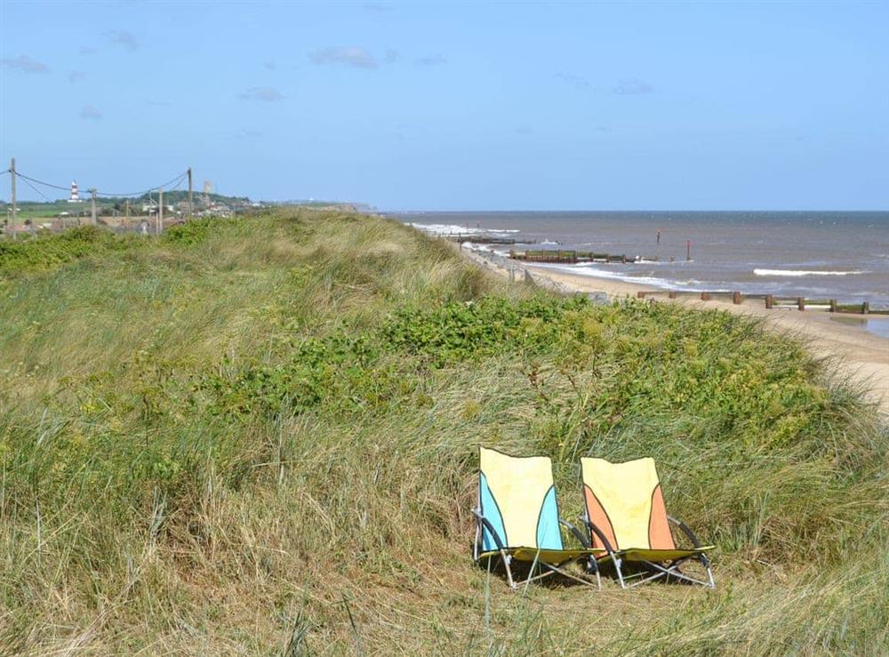Enjoy your own private area of dune to sit or sunbath at The Crest in Eccles on Sea, near Happisburgh, Norfolk