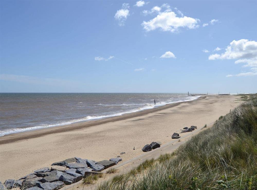 The Beach lies behind the property and is very close by at The Crest in Eccles on Sea, near Happisburgh, Norfolk