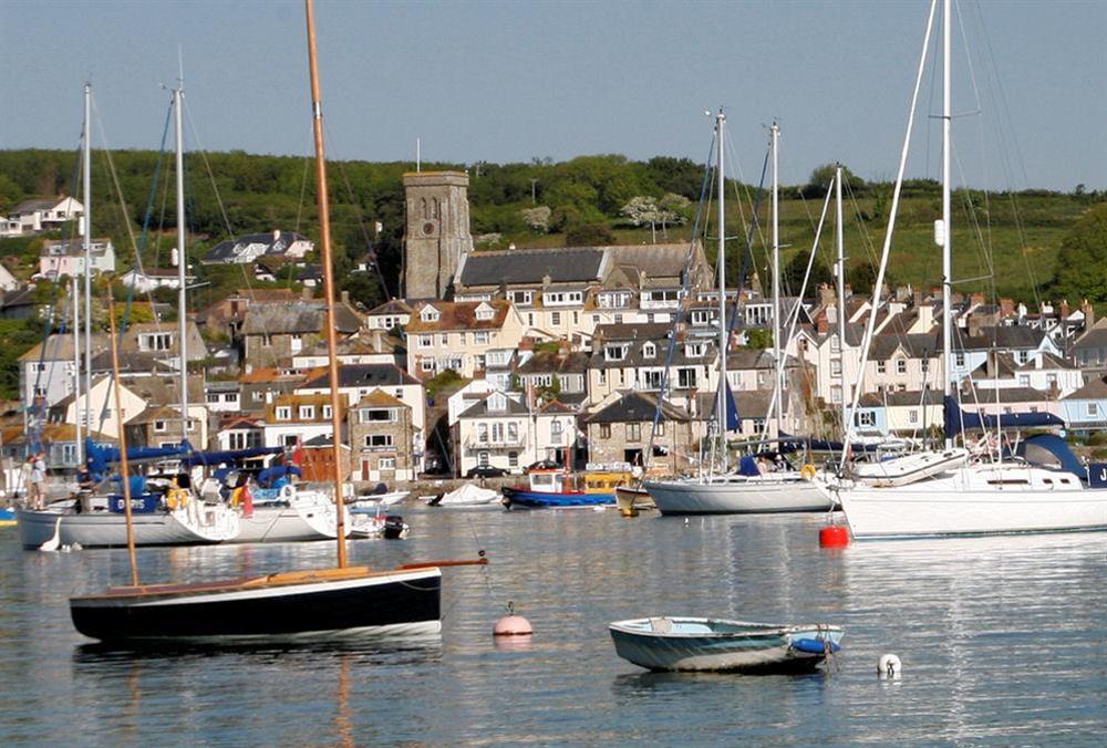 The Custom House (centre) is a famous landmark on the harbour front at The Custom House in Union Street, Salcombe