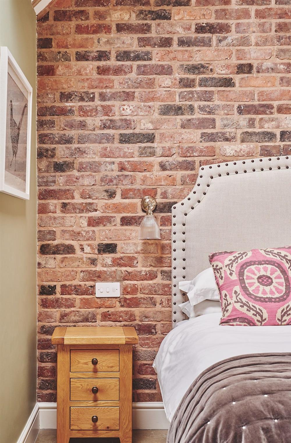 The exposed brick walls