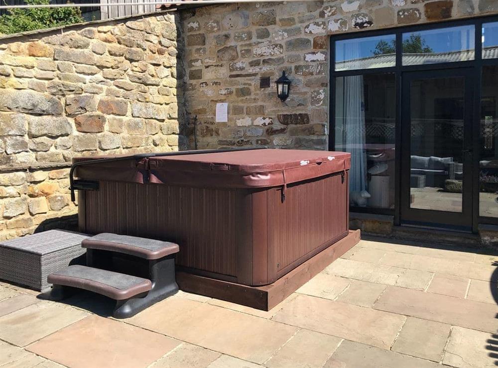 Luxurious hot tub at The Dairy in Beck Hole, near Goathland, North Yorkshire
