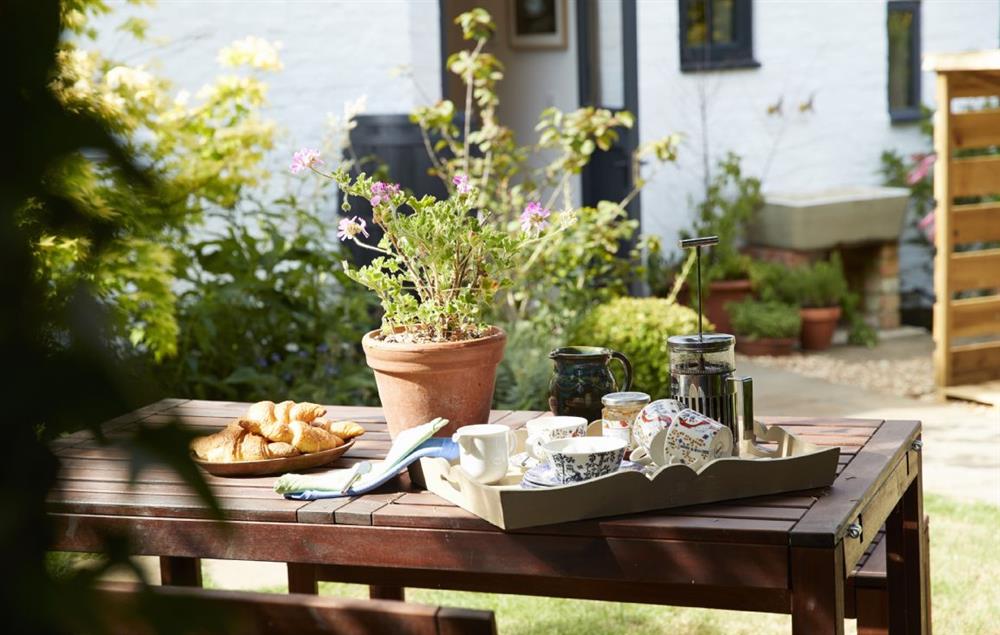 Step outside the door and enjoy breakfast in the pretty garden at The Dairy, Eckington