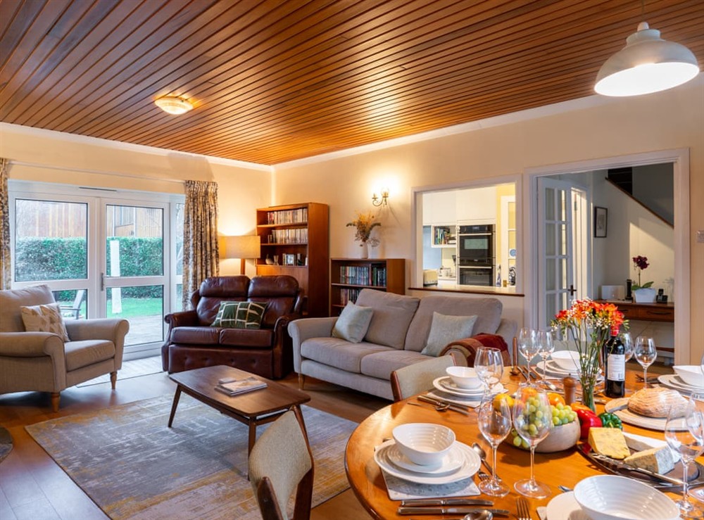 Living room/dining room at The Dairy House in Wadebridge, Cornwall