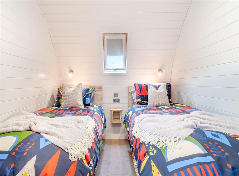 Twin bedroom at The Deere Pod in Elford, Staffordshire