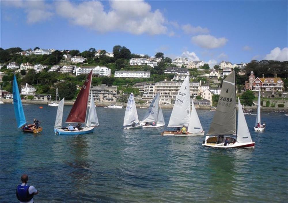 Dinghy sailing in Salcombe harbour. at The Dell Studio Apartment in Salcombe