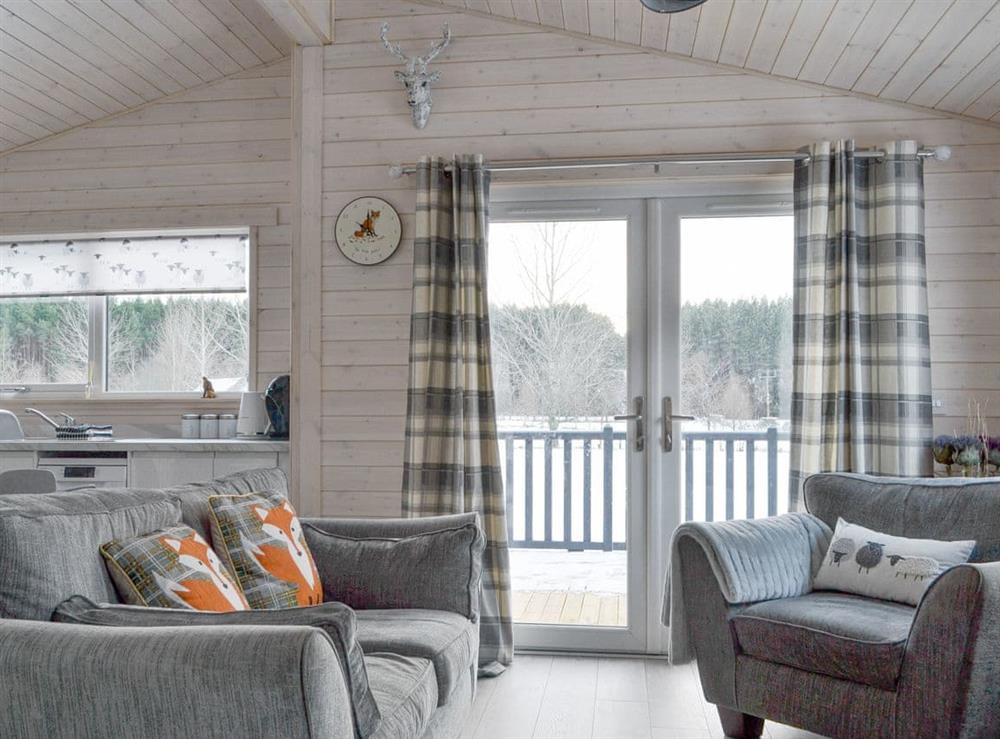Convenient open-plan living space at The Den in Glentruim, near Newtonmore, Inverness-Shire