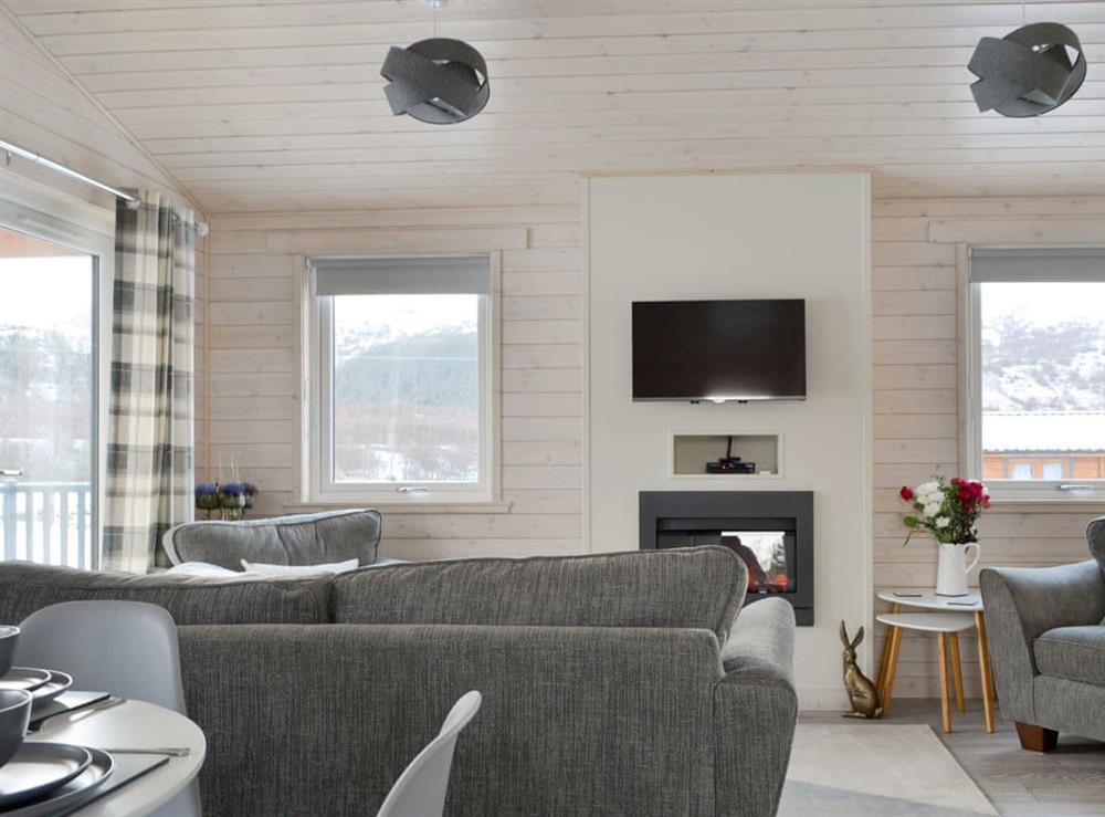 Light and airy living area at The Den in Glentruim, near Newtonmore, Inverness-Shire
