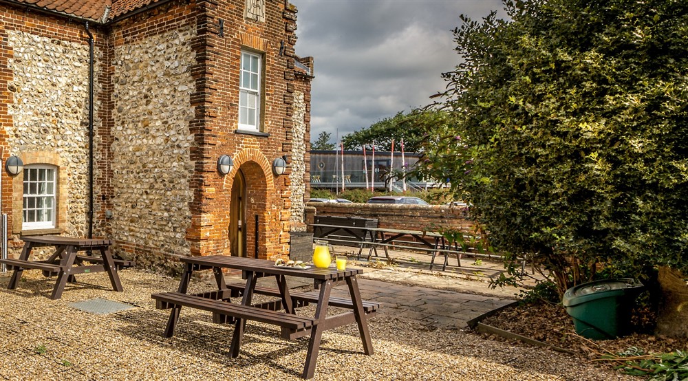 The courtyard at The Dial House in Brancaster Staithe, Norfolk