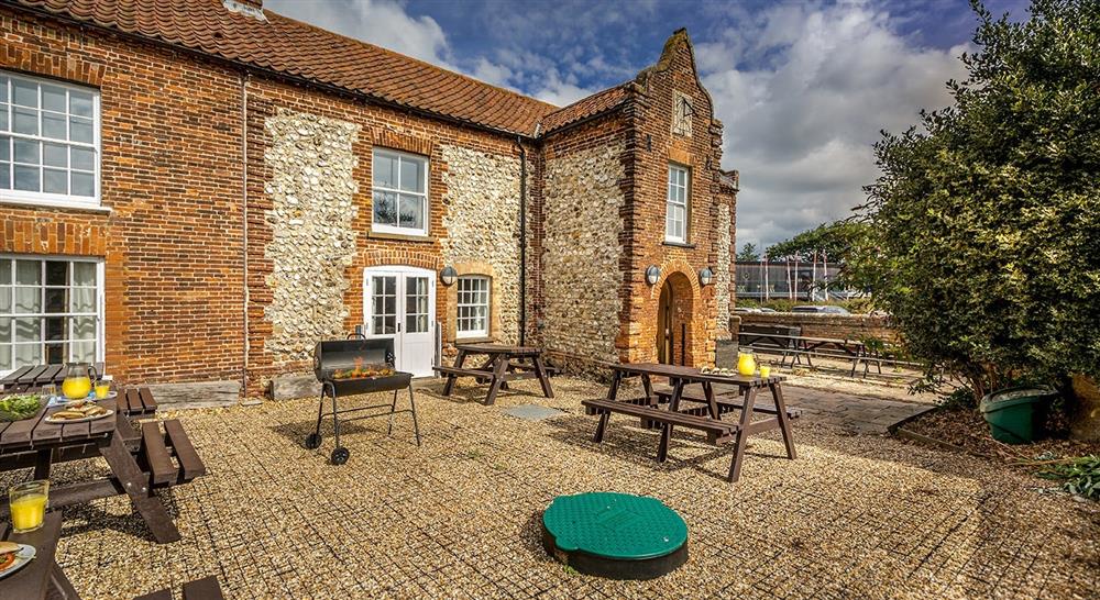 The outdoor seating at The Dial House in Brancaster Staithe, Norfolk