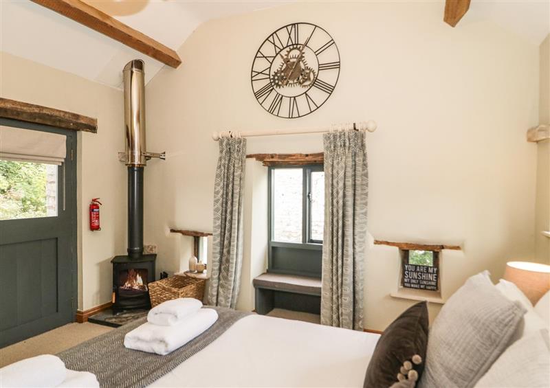 This is the bedroom at The Dovecote, Llanrhaeadr