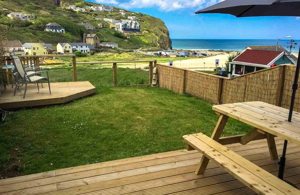 Decking at The Dunes in Porthtowan, Cornwall