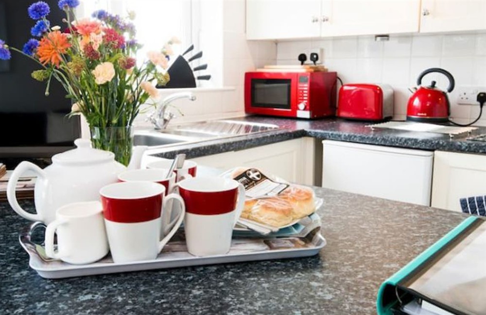 Kitchen area at The Dunes in Porthtowan, Cornwall