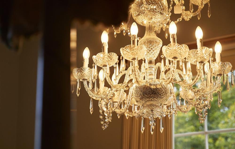 Stunning chandelier in the dining room at The East Wing, Wolterton