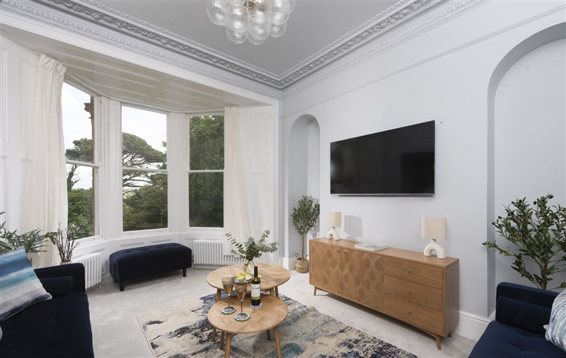 Relax in the living area at The Elms, Cornwall