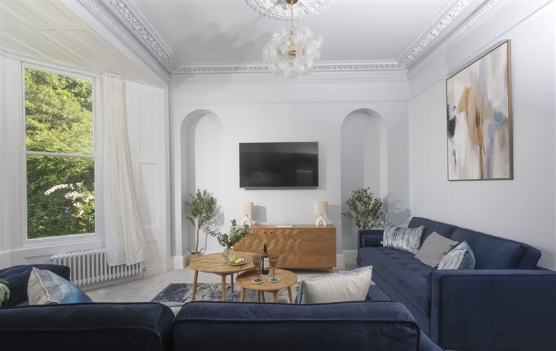 The living area at The Elms, Cornwall