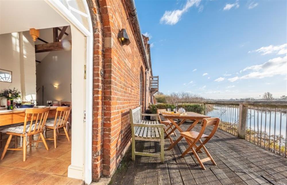 Outside area with outstanding views! at The Engine House BOS, Burnham Overy Staithe near Kings Lynn