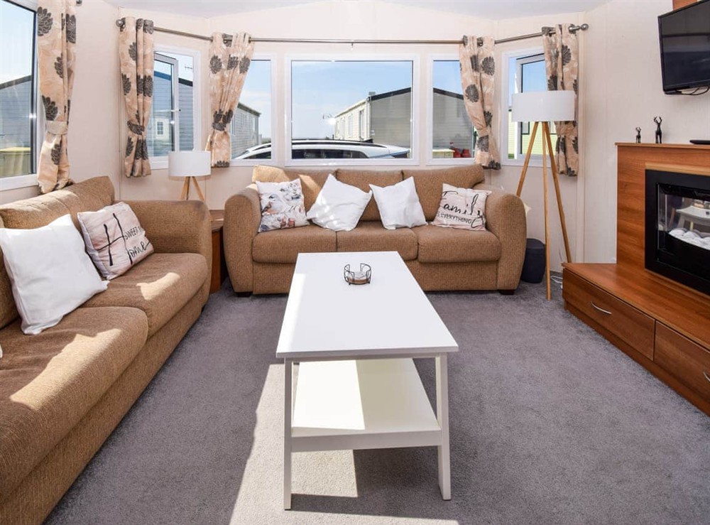 Living area at The Escape Pod in Heysham, near Lancaster, Lancashire