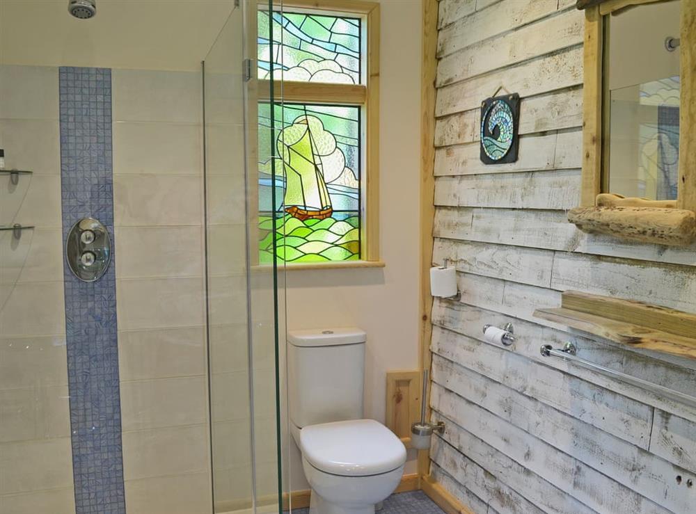 Stylishly designed shower room at The Escape in South Hill, near Callington, Cornwall
