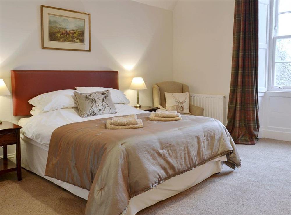 Comfortable double bedroom at The Factor’s House in Kilmartin Glen, near Lochgilphead, Argyll