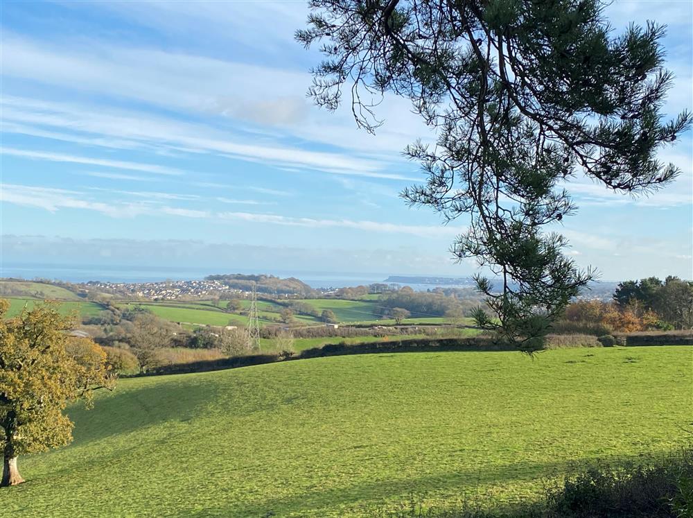 The view across the countryside to Torbay and the sea