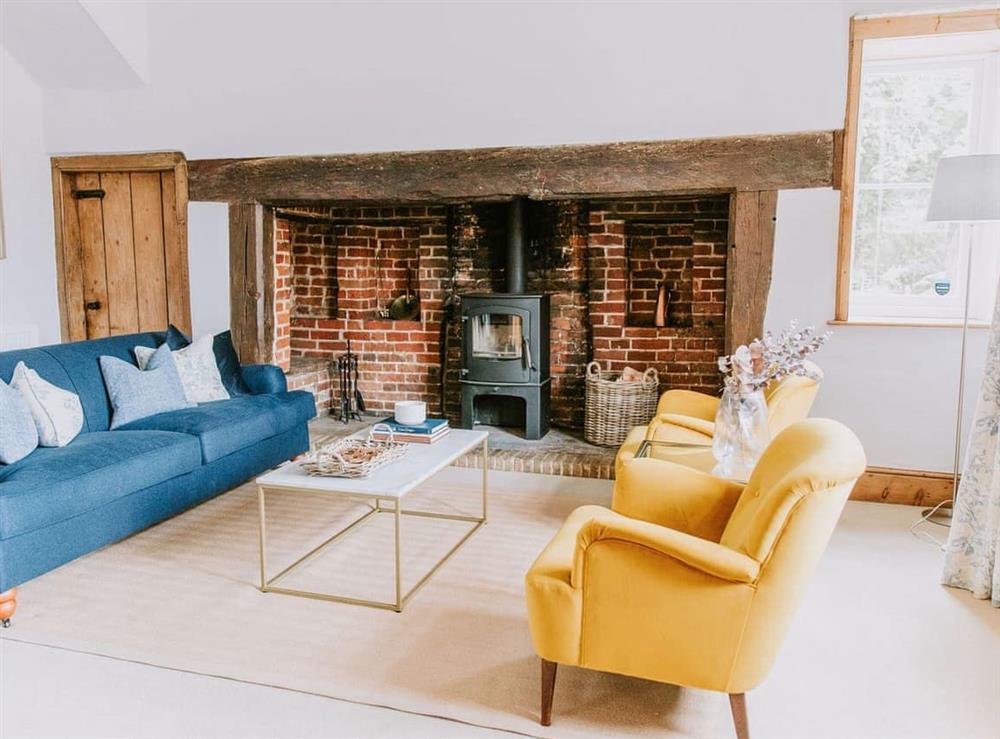Living room at The Farmhouse at Polehanger in Shefford, Bedfordshire