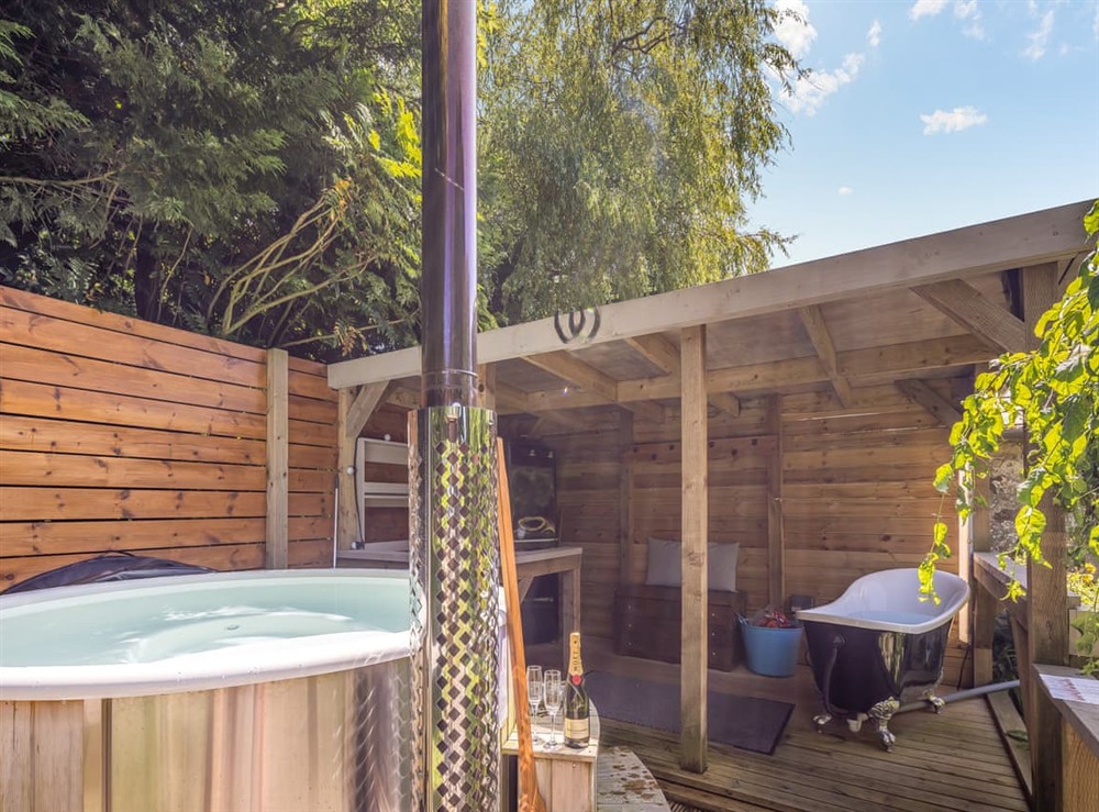 Hot tub at The Farmhouse in Betws Yn Rhos, Clwyd