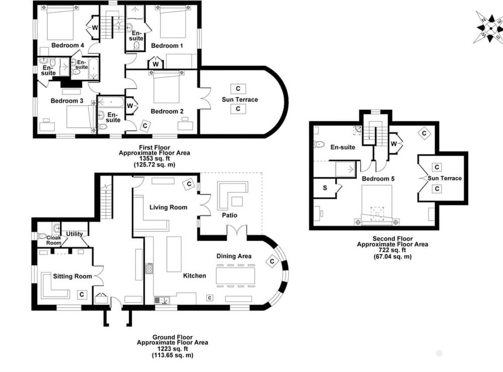 Floor plan at The Farmhouse in Brook, near Brighstone, Isle of Wight