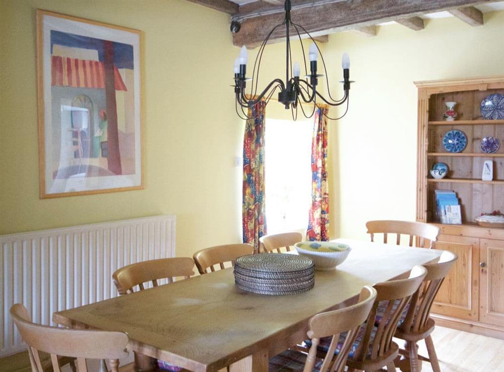Light and airy dining area adjoining kitchen at The Farmhouse in Kirk Langley, near Derby, Derbyshire
