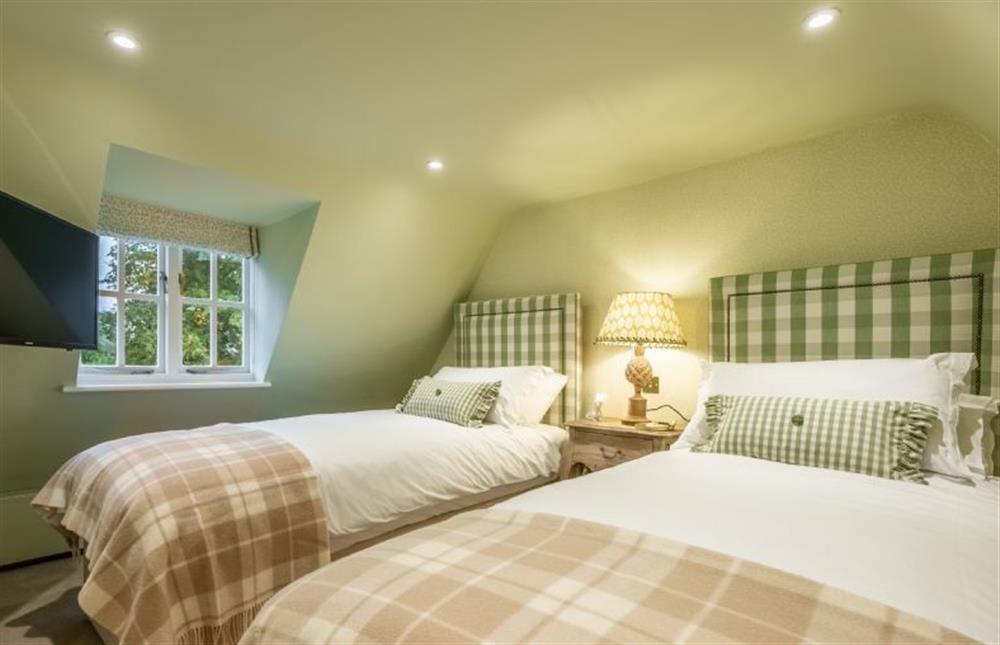 Bedroom seven (Rushie) with twin 3’ single beds (photo 2) at The Farmhouse, Nether Hall Estate, Pakenham