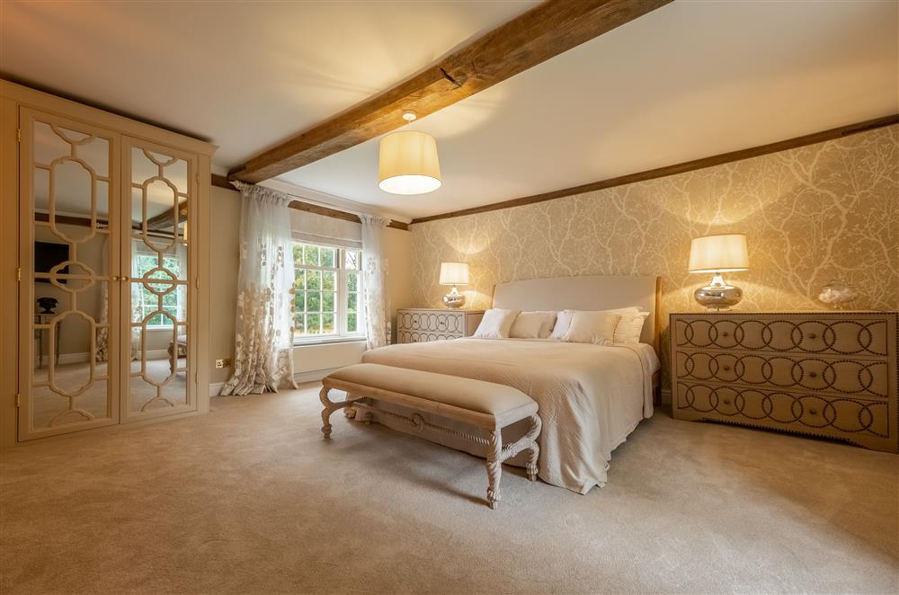 Bedroom two (The Laies) with a 6’ super-king size bed at The Farmhouse,  Nether Hall Estate, Pakenham