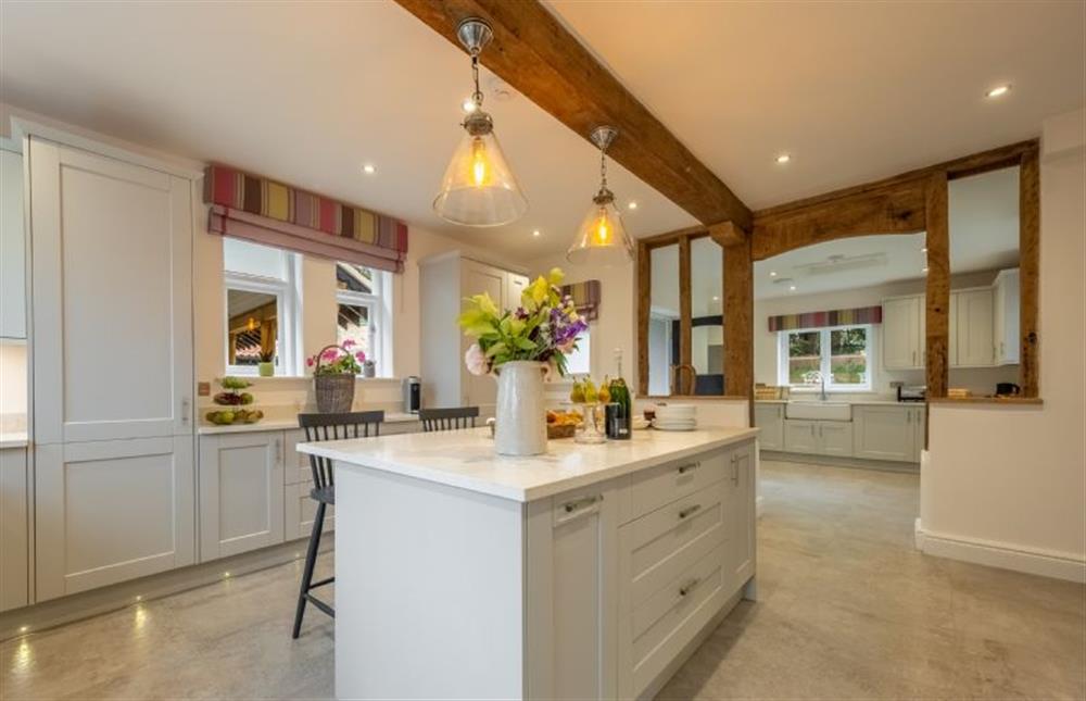Light and airy kitchen at The Farmhouse, Nether Hall Estate, Pakenham