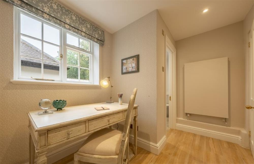 Study area with house safe at The Farmhouse, Nether Hall Estate, Pakenham