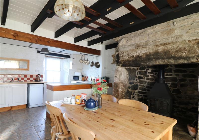 The kitchen and dining area at The Farmhouse, Pendeen, Cornwall