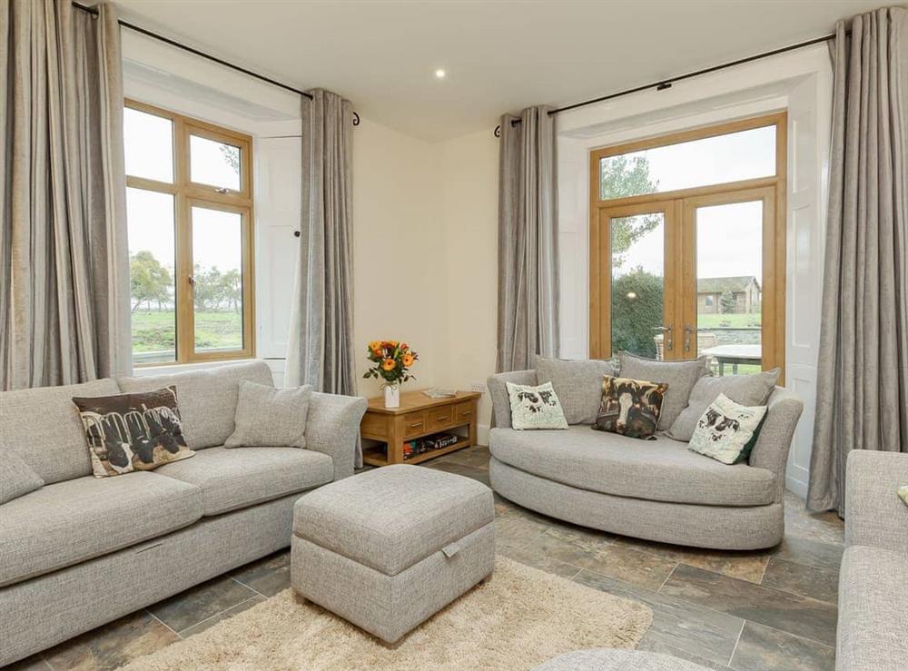 Comfortable living room at The Farmhouse in West Pennard, near Glastonbury, Somerset