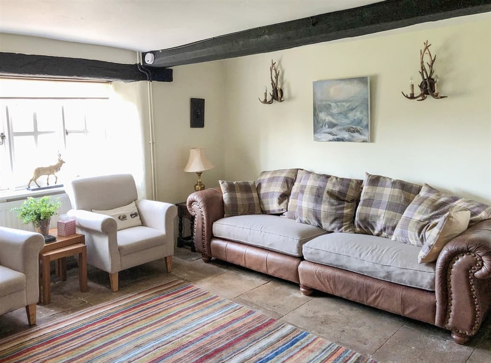 Living area at The Farmhouse in Wooton Fitzpaine, near Charmouth, Dorset