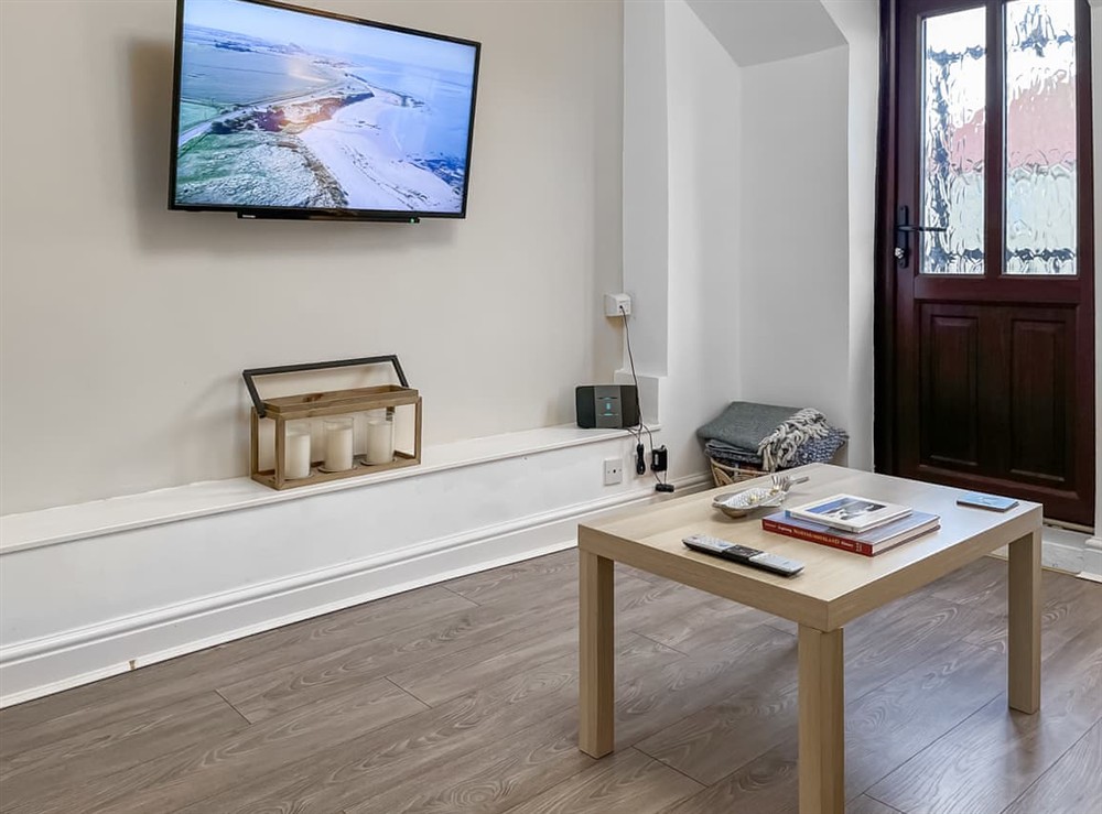 Open plan living space at The Fat Puffin in Seahouses, Northumberland