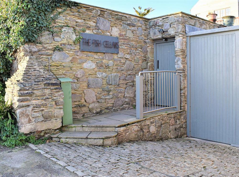 Street level entrance and garage entrance at The Fish Cellars in Portwrinkle, Cornwall