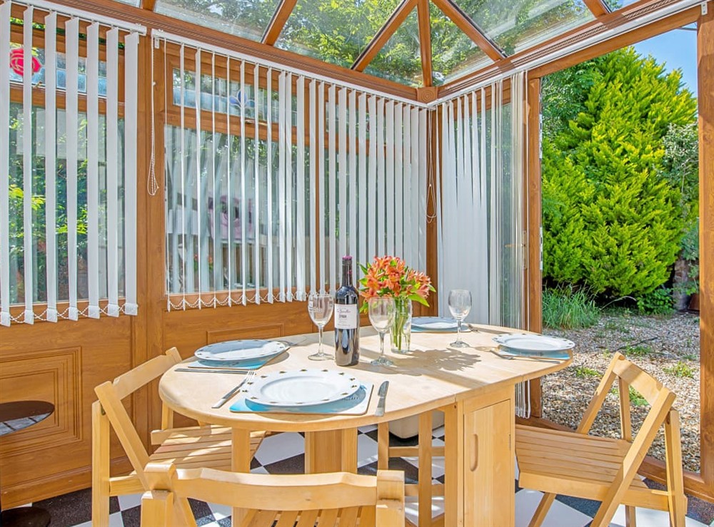 Dining Area at The Fisherman’s Cabin in Pwllheli, Gwynedd