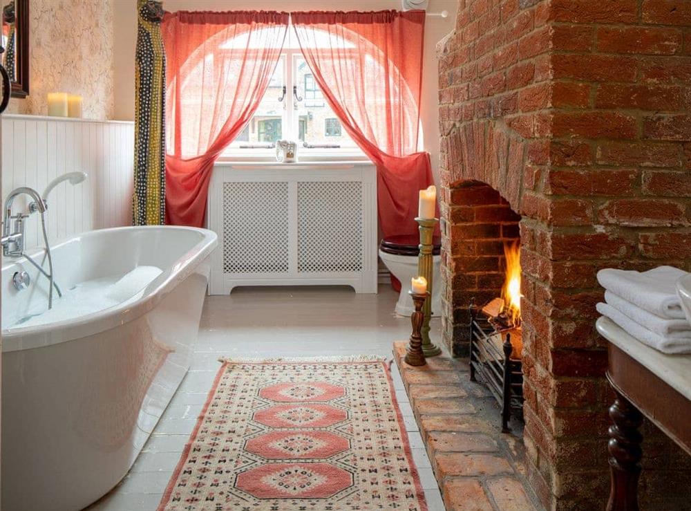 Relaxing bathroom with telephone style shower attachment at The Forge in Bettiscombe, Nr Lyme Regis, Dorset., Great Britain