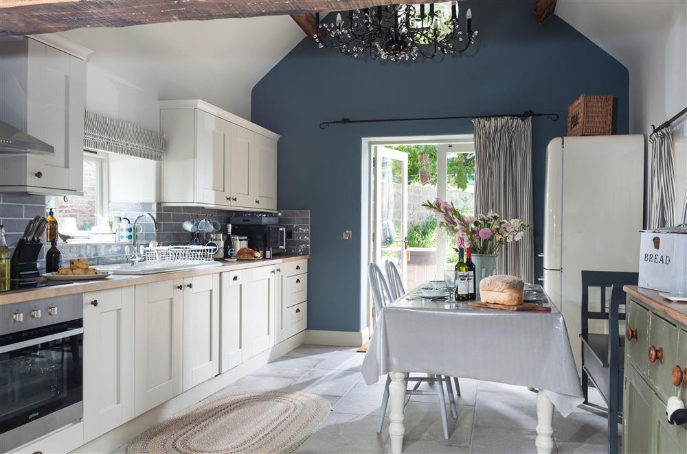 The kitchen and dining area leads out to the spacious terrace area  at The Forge, Bridgnorth