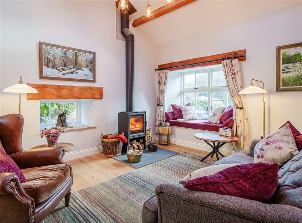 Open plan living space at The Gallery Cottage in Silverdale, Lancashire