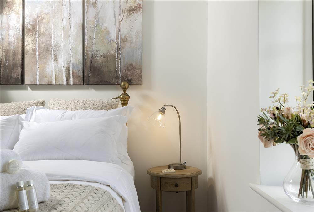 First floor: Bedroom one with a 5ft king-size bed and sumptuous furnishings at The Gap, Blockley